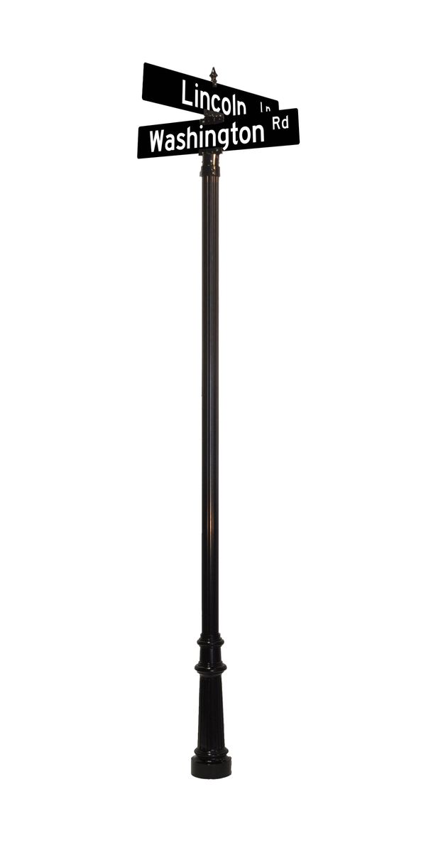 DECORATIVE STREET SIGN POST - 3K 3 foot lincoln and washington