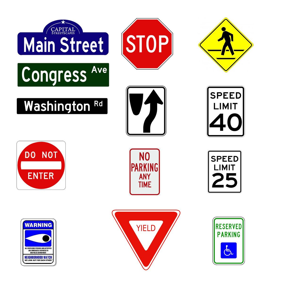 street and traffic signs from capital streetscapes