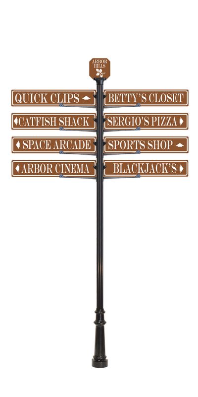 custom directional  sign pole