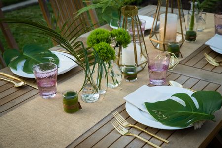 Tablescape with greenery