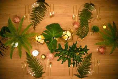 Tablescape with greenery