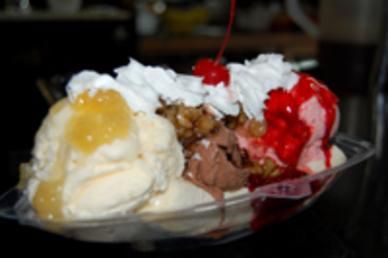 Enjoy our selection of ice cream treats and beverages Old Fashioned Soda Fountain
