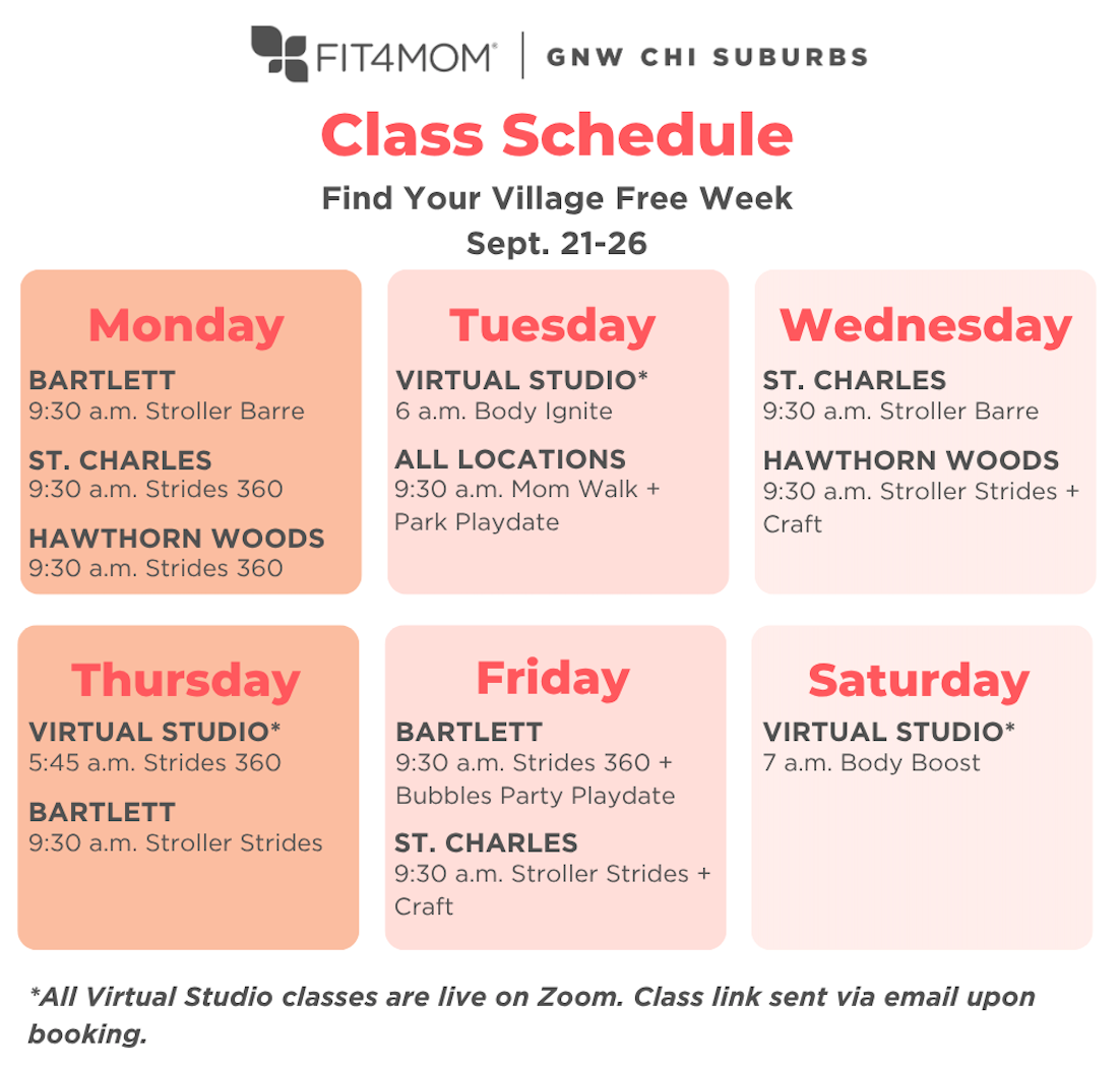 FIT4MOM Find Your Village Free Week Sept. 21-26, 2026