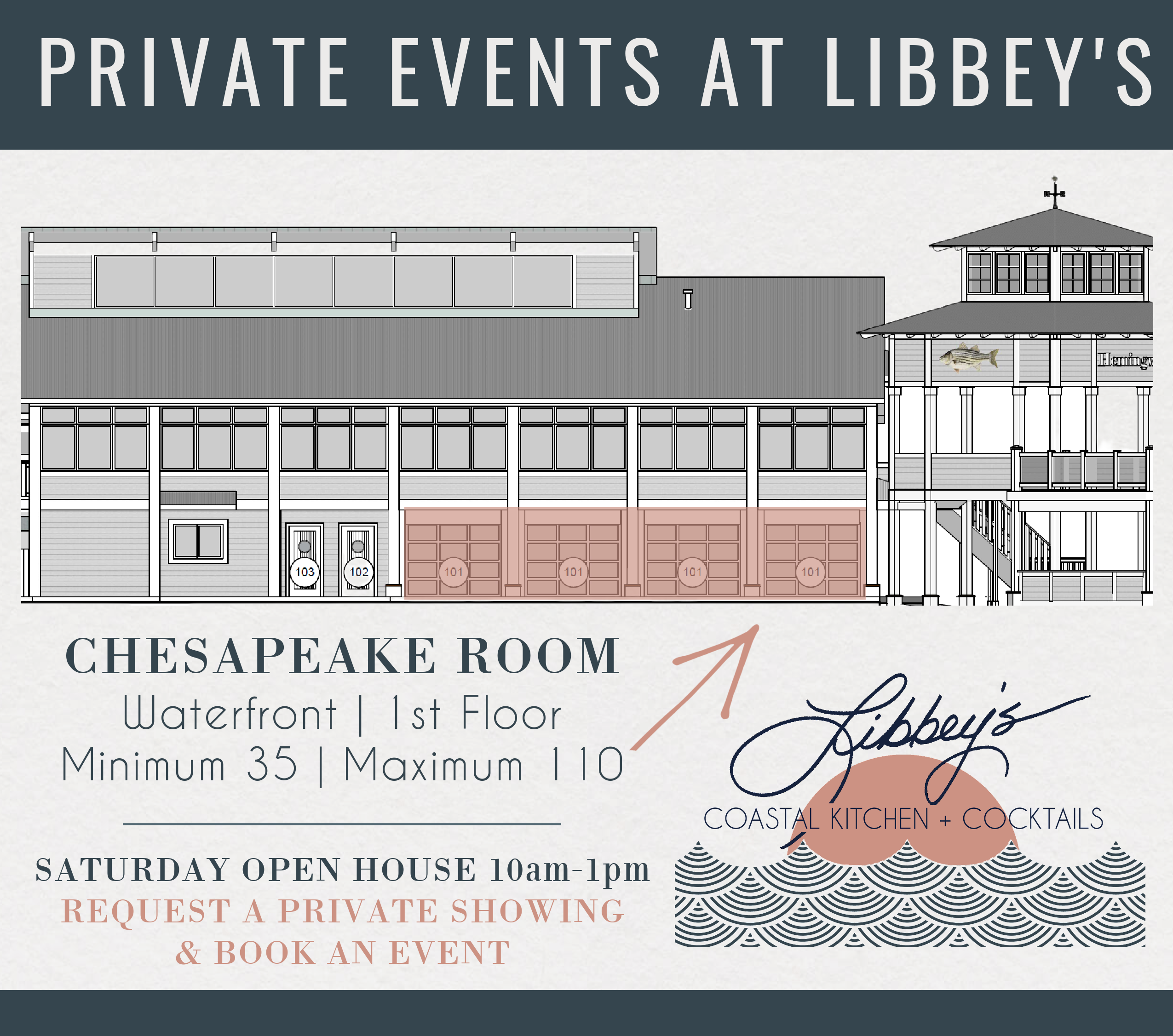 Private event venue on Kent Island Private Events at Libbey's Coastal Kitchen