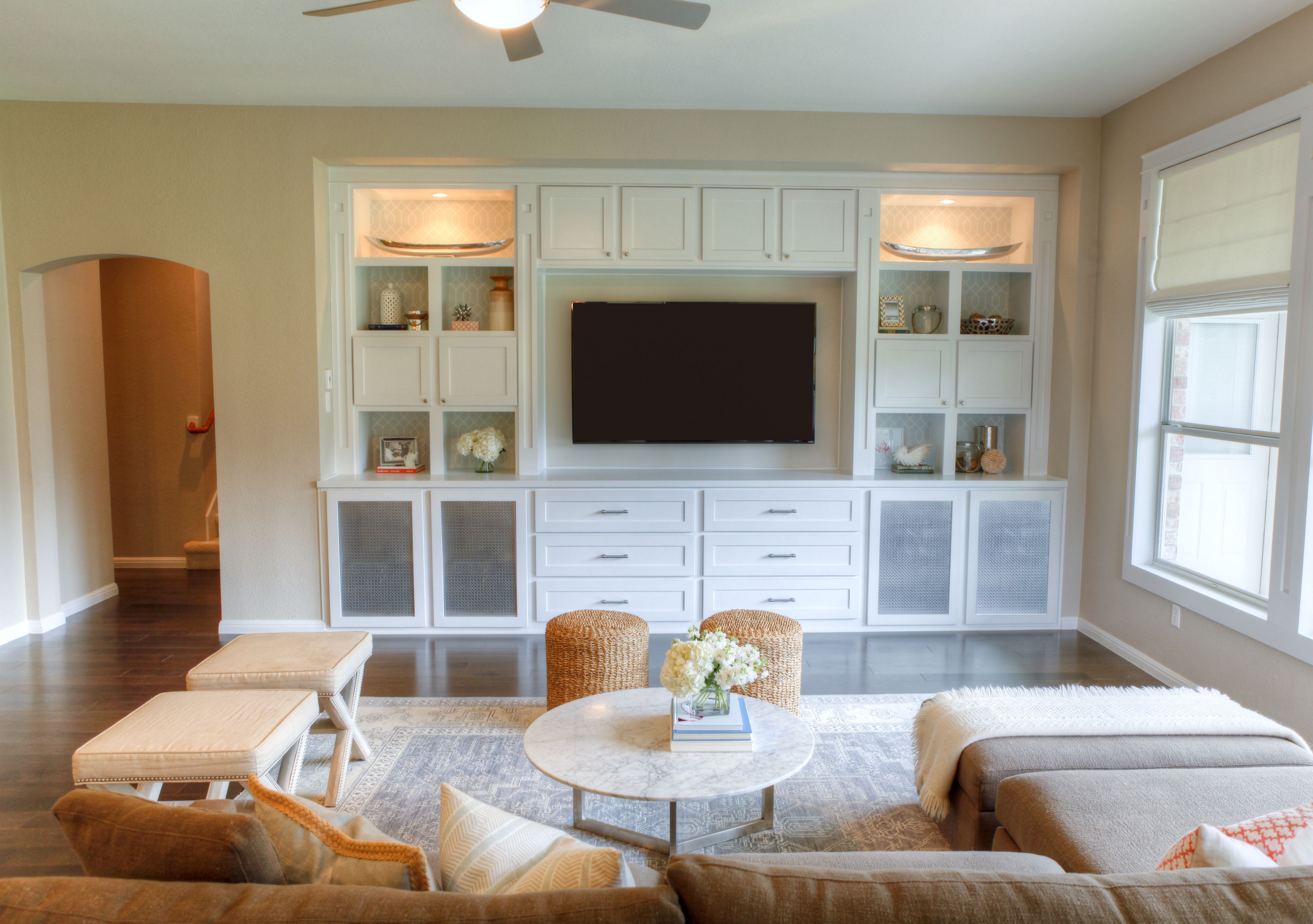 Coastal Living Room Built In