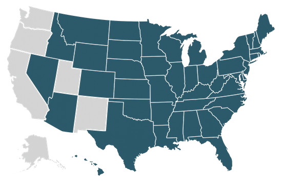 We Are Licensed in 33 States