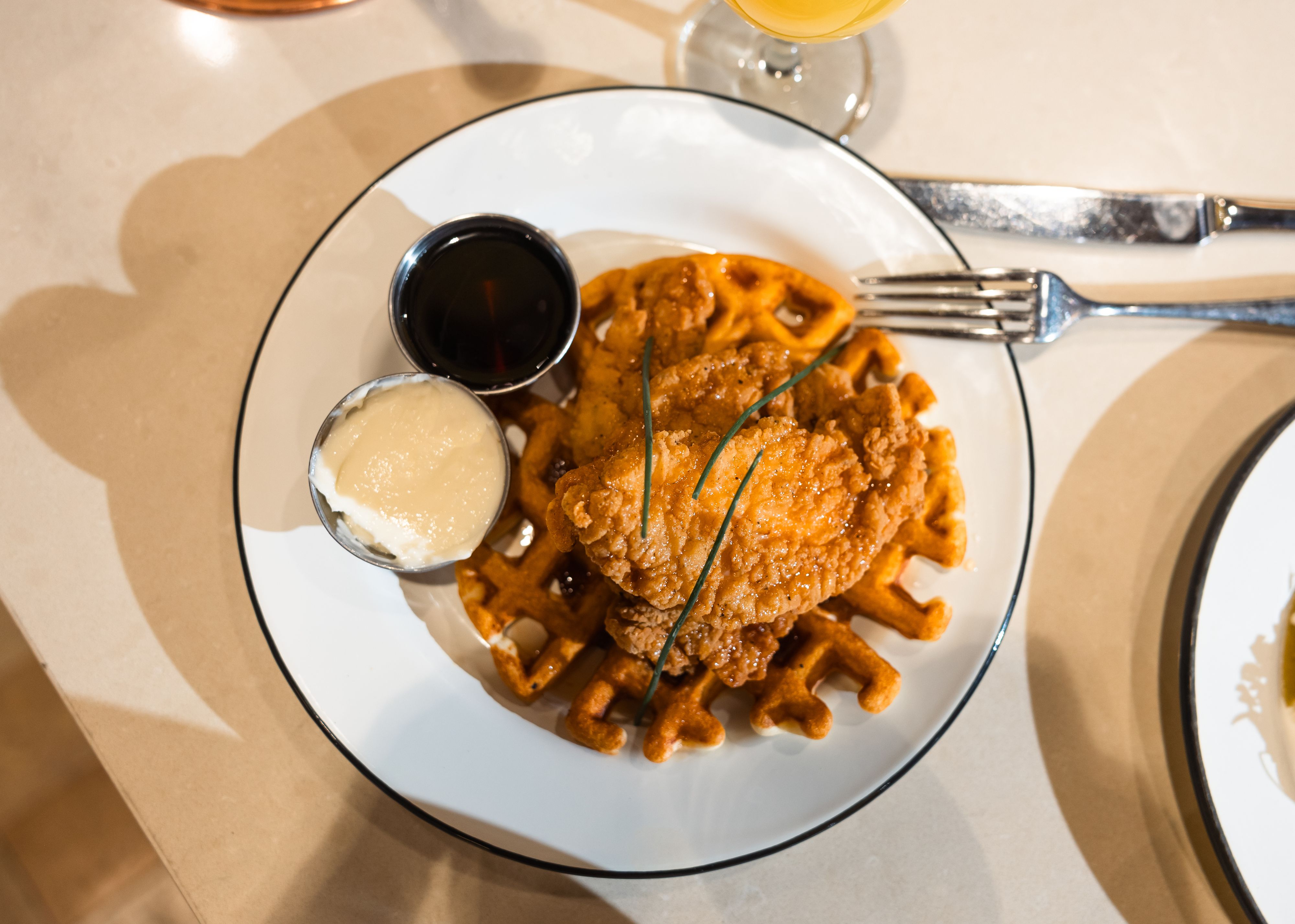 Chicken & Waffle Brunch | Mainzer Merced | Restaurant, Music Venue, and Movie Theater