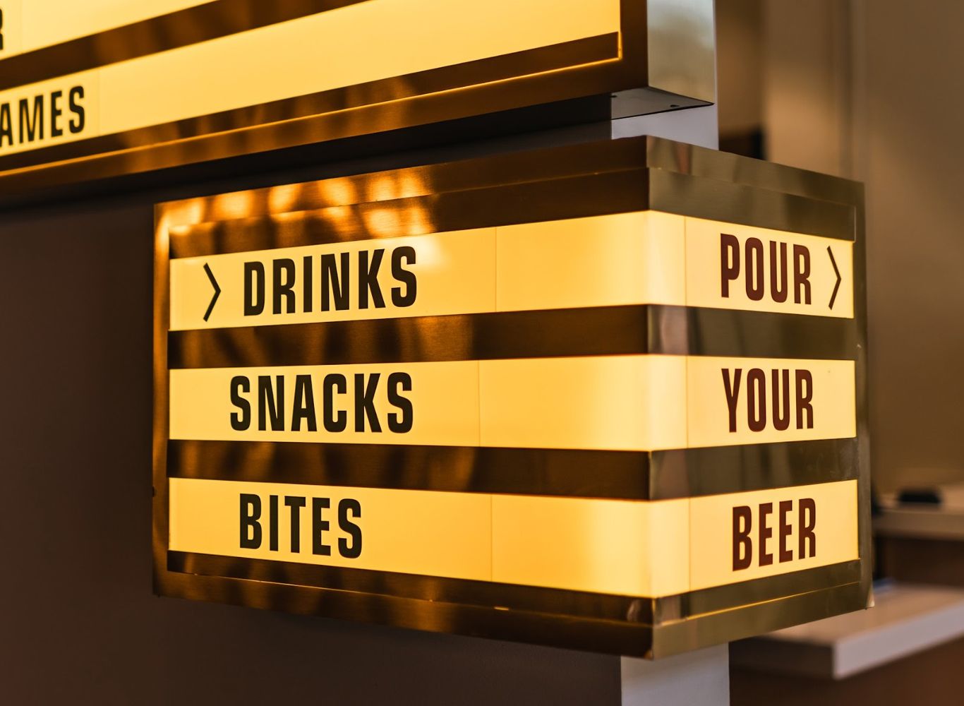 Interior Signage at Mainzer in Downtown Merced | Restaurant, Music Venue, and Movie Theater Signage at Mainzer Merced | Restaurant, Music Venue, and Movie Theater