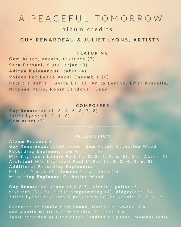A Peaceful Tomorrow Credits and Track Listing.png