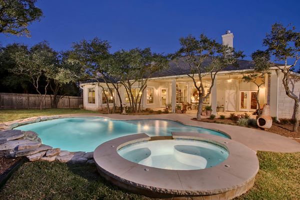 Custom pool with spa