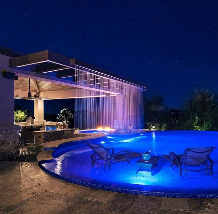 Full Outdoor Living Remodel With Rain Waterfall Feature