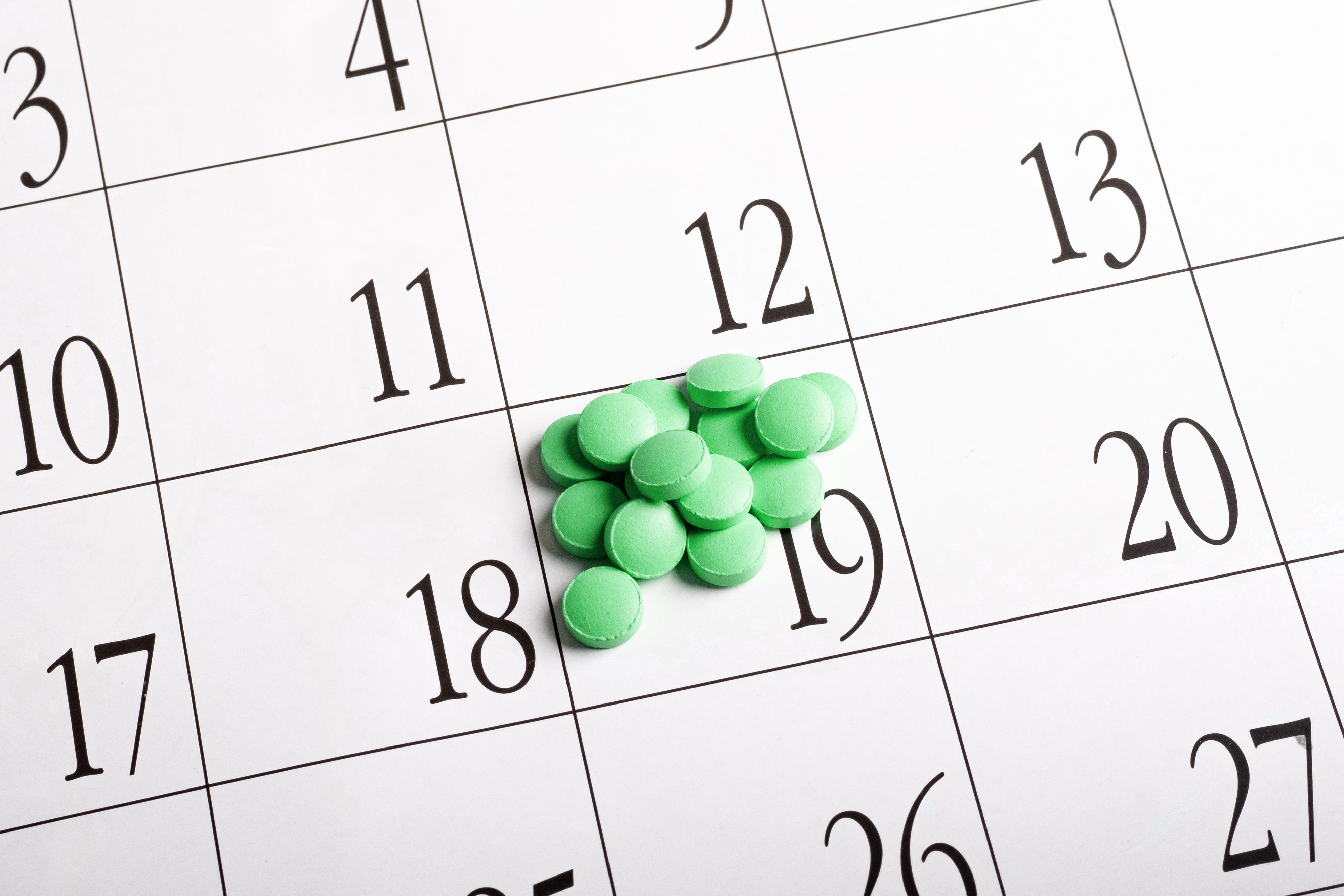 Image of medications on calendar Medication Synchronization
