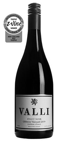Best New Zealand Red Wine - International Wine Challenge, London 2021 Trophy Winning Valli Gibbston Vineyard Pinot Noir 2019