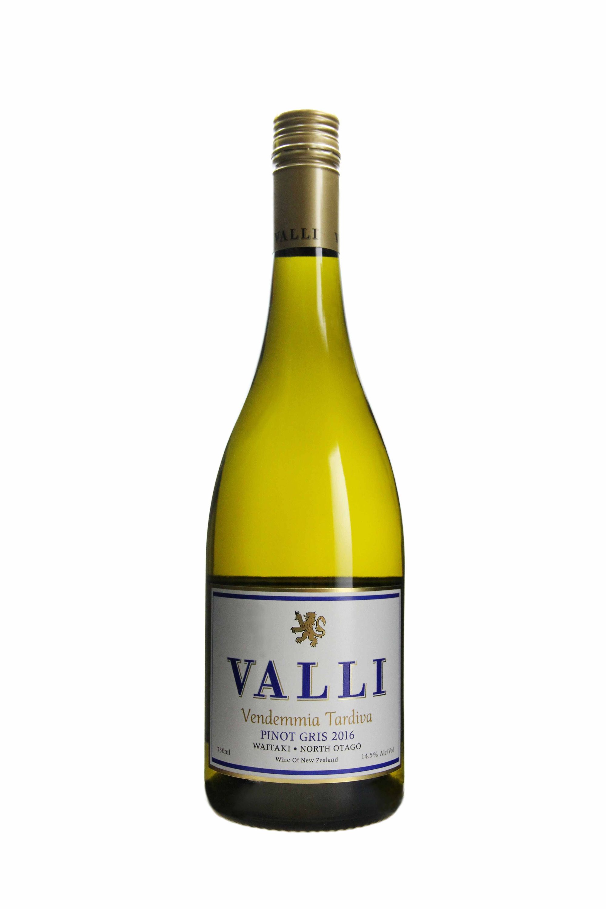 A Valli Wine Pinot Gris from the 2016 harvest Vendemmia Tardiva Pinot Gris 2016