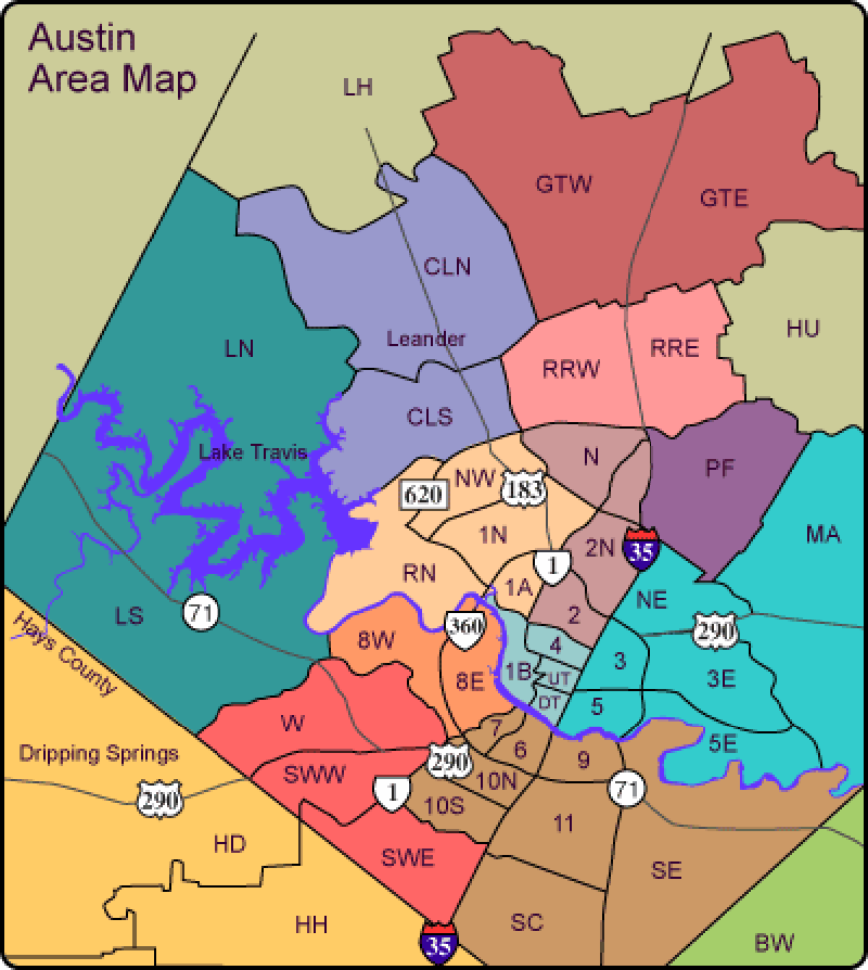 Abor Mls Area Map Austin Real Estate