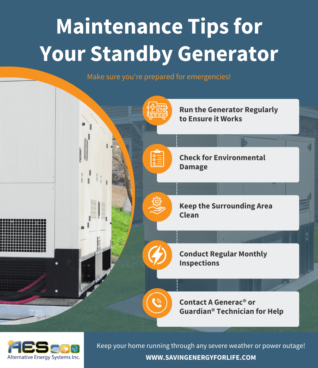 Maintenance Tips for Your Standby Generator infographic