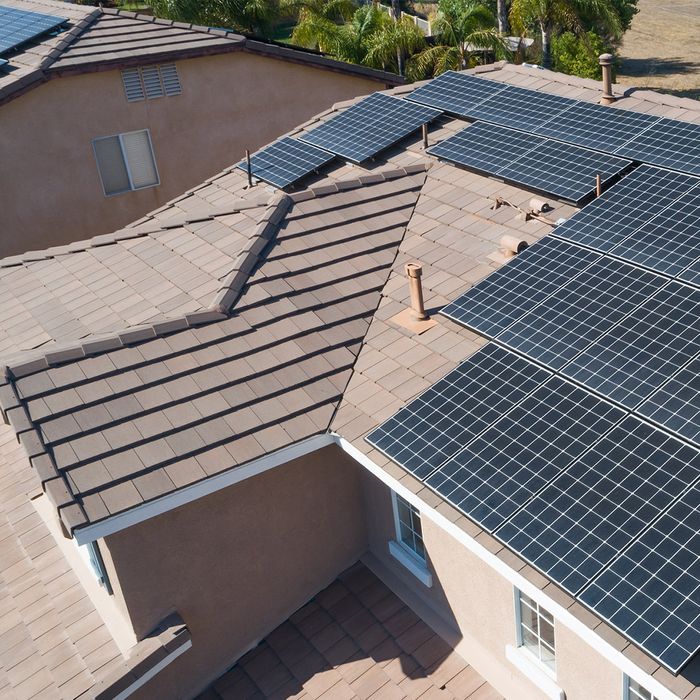 solar panels on the roof of a home