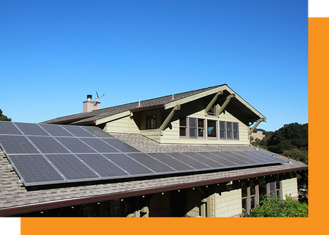 Solar panels on the roof of a house.