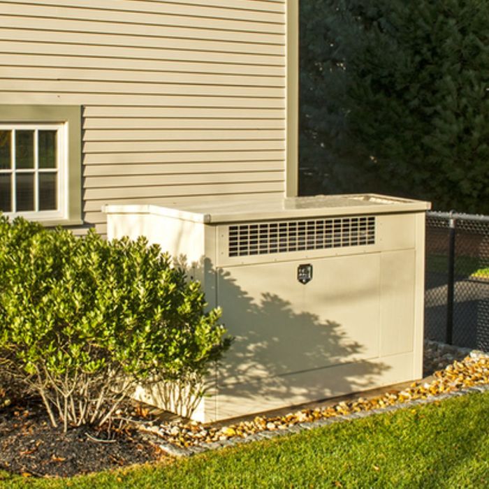 generator by landscape of house