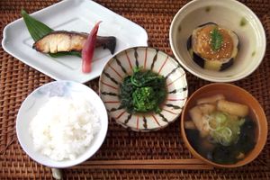Sakekasu Marinated Black Cod | Eggplant with Dengaku Miso | Broccoli Rabe with Mustard Dashi.jpg