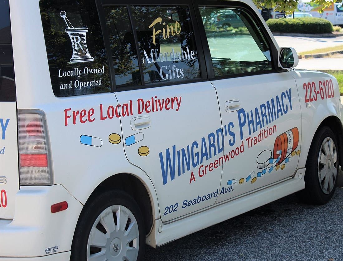 Wingard's delivery car