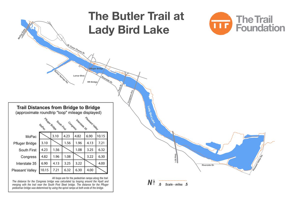 Lady Bird Lake Trail Map 500 West 2nd Street