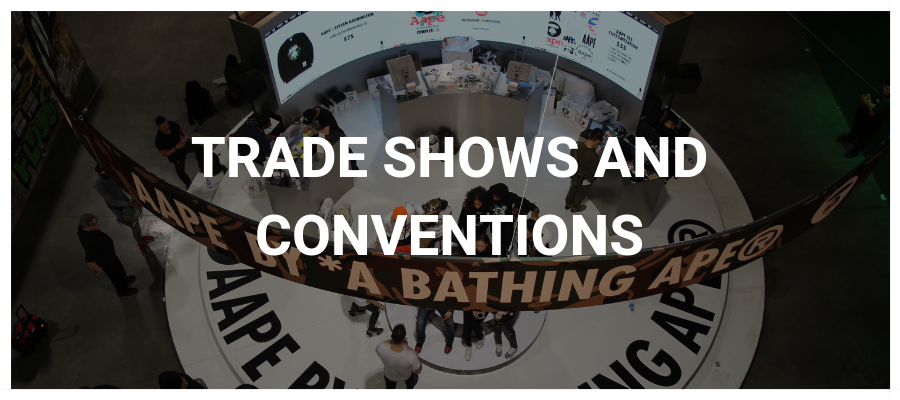 Trade Shows and Conventions with AAPE booth in the background