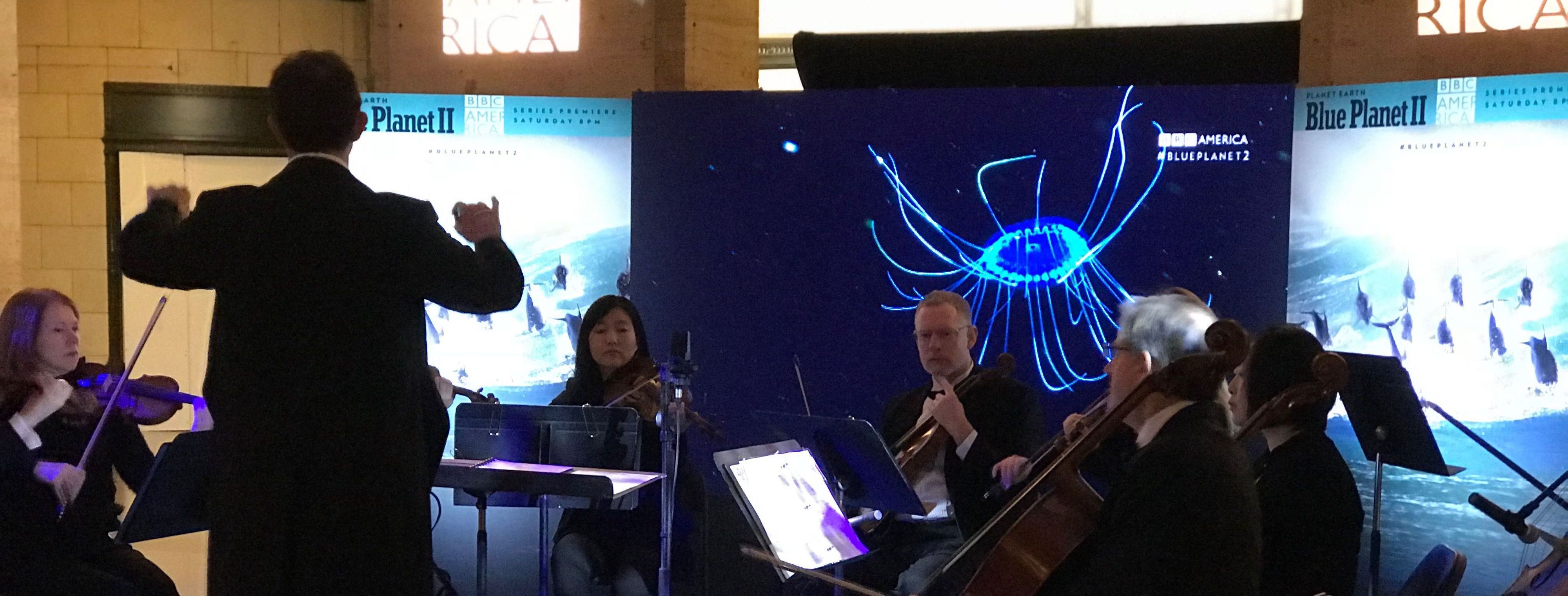 Blue Planet II BBC Orchestra Pop Up in Chicago Union Station