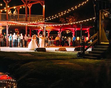 Outside at a wedding at Cedar Lake Cellars 