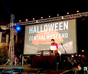 DJ on stage during CWE Halloween Event by TSV Sound & Vision