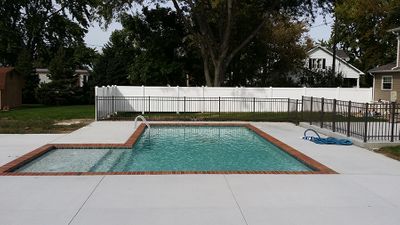 fired clay pool coping white plaster interior finish