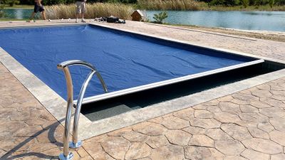 automatic pool cover designer handrail