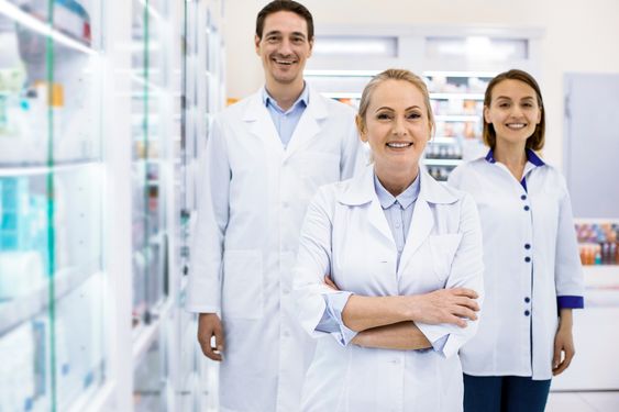 Image of pharmacist smiling Our Pharmacy