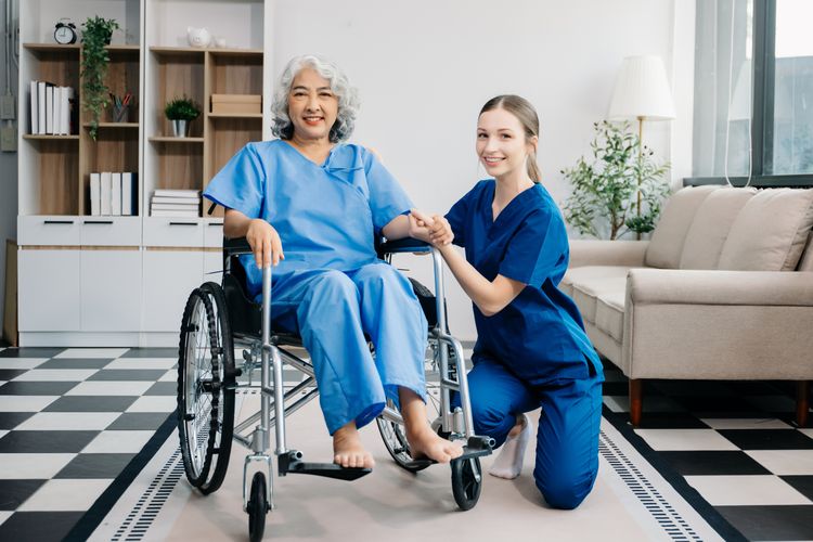 Elderly patient and nurse Long Term Care