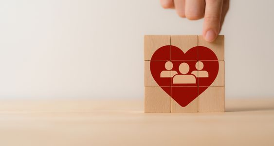 Building blocks that create a heart OTC Loyalty Rewards Program