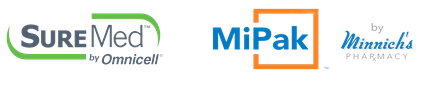 Suremed and MiPak Logos Compliance Packaging