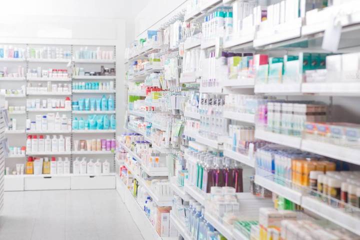 Serving the community since 1977 Image of pharmacy shelves