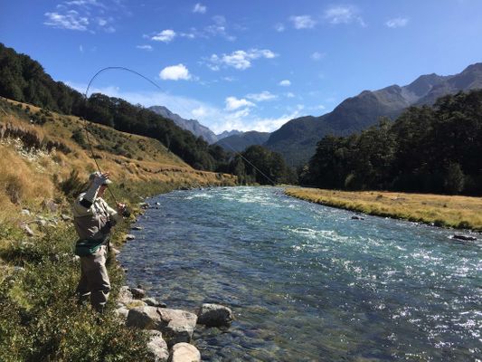 Fishing in the Mt Aspiring Valley