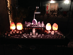 Gemstones table at A. Funk Studio. Abbey-Funk-stones-tablejpg