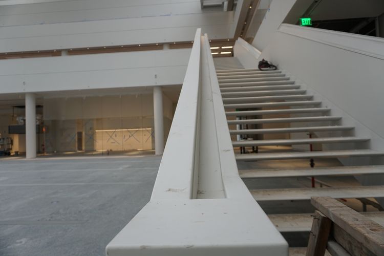 Corian Handrails OCP Contractors Millwork Sheila and Eric Samson Pavilion Health Education Campus