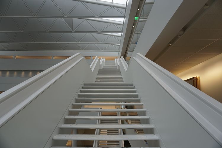 OCP installed stairwells OCP Contractors Millwork Sheila and Eric Samson Pavilion Health Education Campus