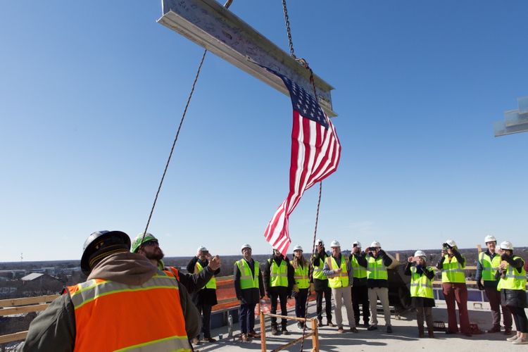 The Abott Apartments East Lansing Topping off Ceremony
