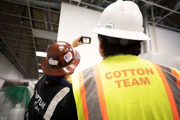 Cotton Team members use moisture mapping devices following a disaster event. Cotton GDS Environmental Response Services