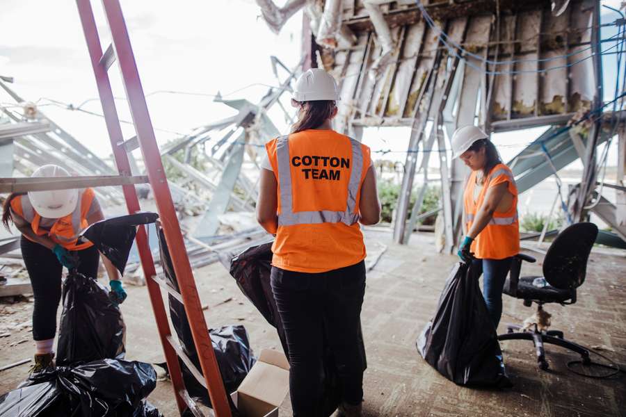 Cotton commercial disaster solution team members cleaning up damaged property in Fort Lauderdale, FL
