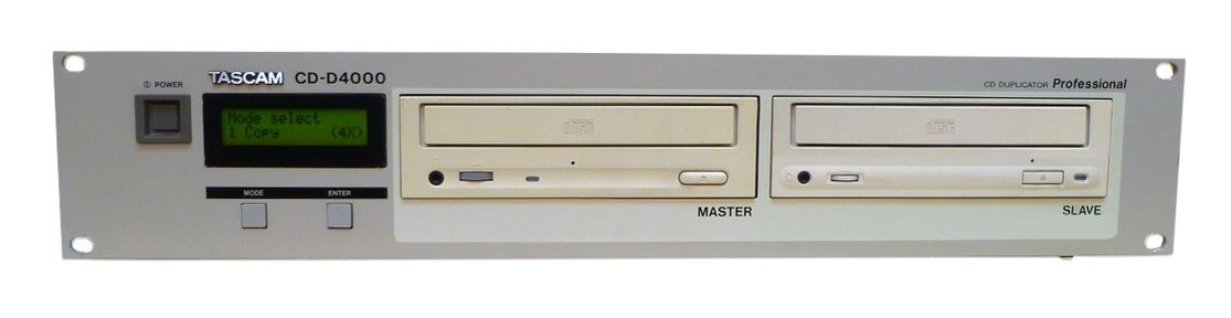 The Tascam CD-D4000 CD Duplicator is available at Hollywood Sound Systems. Tascam CD-D4000 CD Duplicator at Hollywood Sound Systems