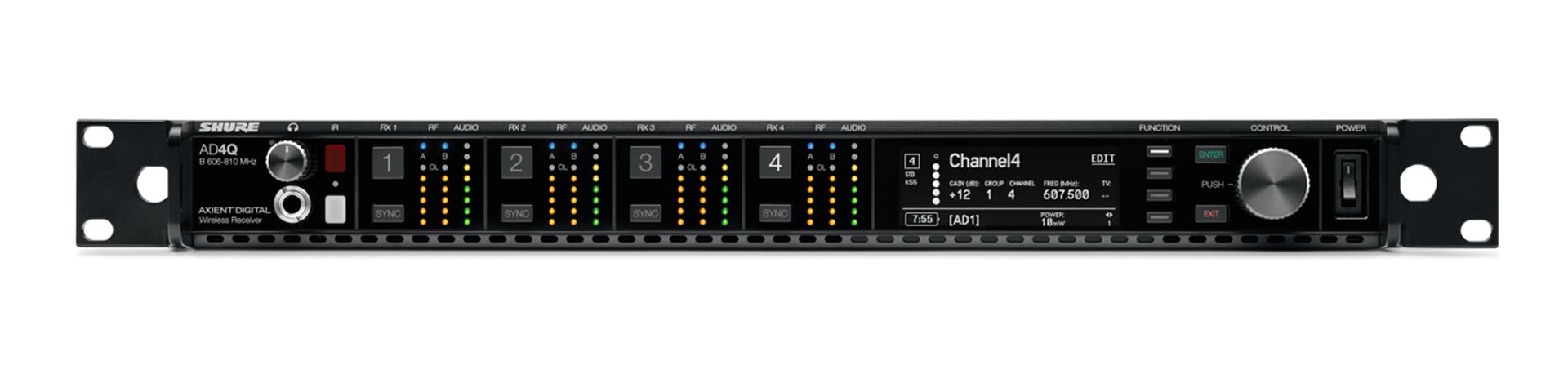 Shure Axient Digital AD4Q Receiver is available at Hollywood Sound Systems Shure Axient Digital AD4Q Receiver at Hollywood Sound Systems