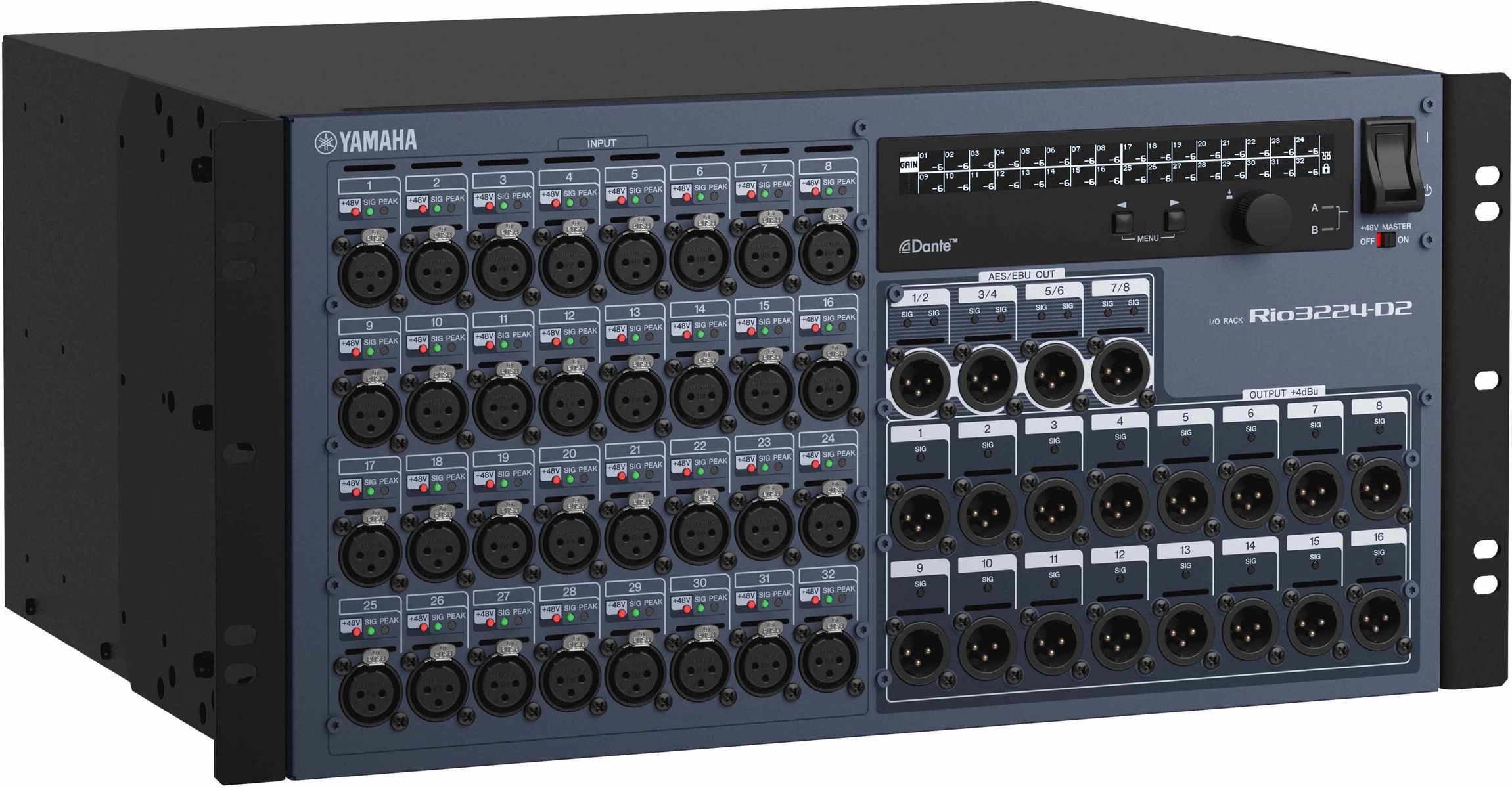 Yamaha's RIO3224-D2 Dante Stagebox is at Hollywood Sound Systems.