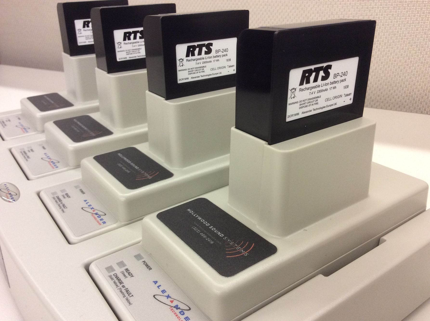 RTS TR-1800 Wireless Beltpack batteries and charger at Hollywood Sound Systems.