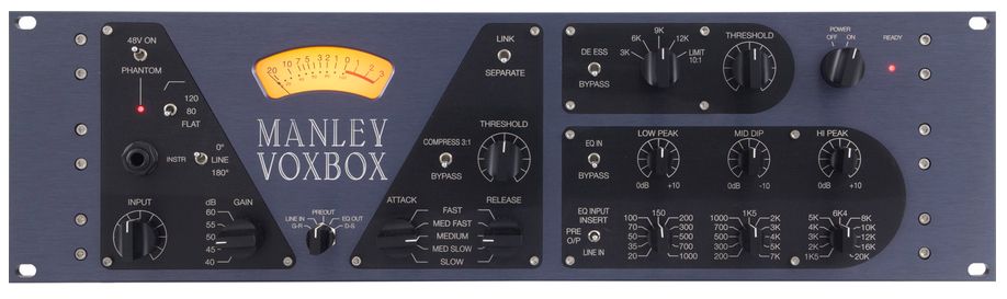 The MANLEY VOXBOX Tube Channel Strip is available at Hollywood Sound Systems. MANLEY VOXBOX Tube Channel Strip is at Hollywood Sound Systems