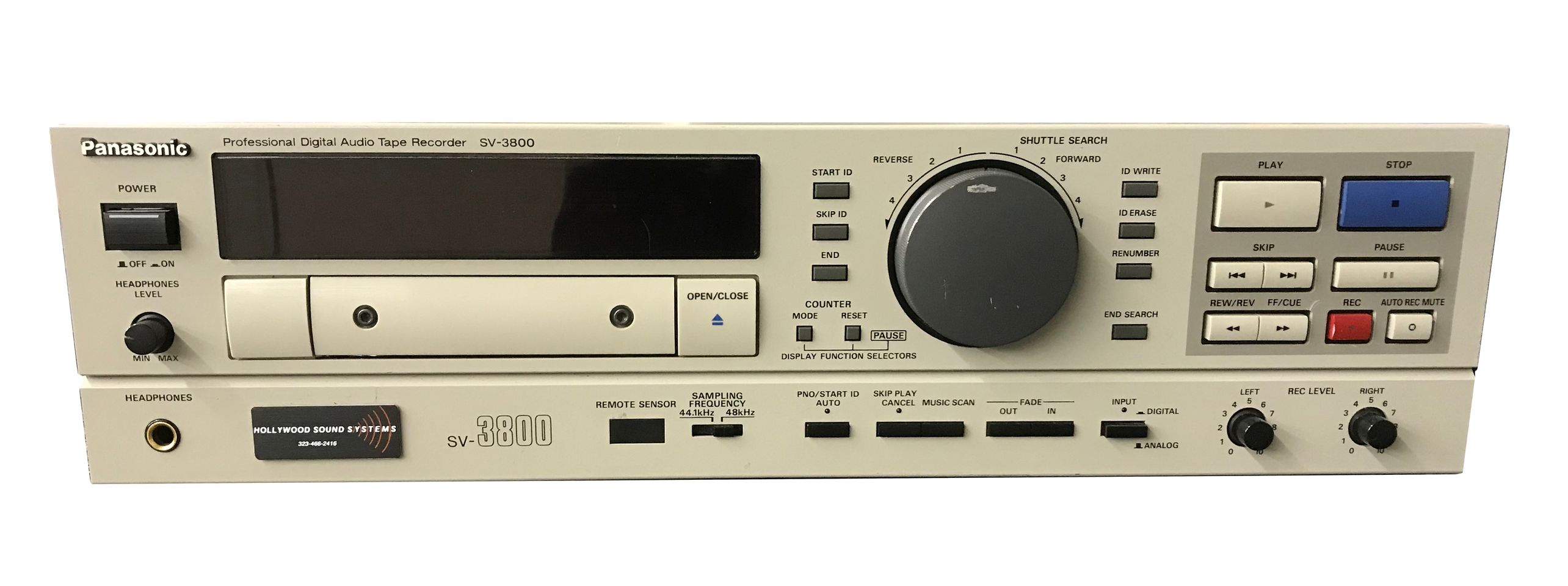 The Panasonic SV-3800 DAT Recorder is available at Hollywood Sound Systems. Panasonic SV-3800 DAT Recorder is available at Hollywood Sound Systems